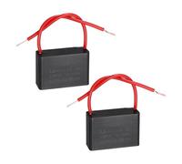 sourcing map CBB61 Ceiling Fan Capacitor, 2 Pcs 1.5uF 450V AC 2 Wires Ceiling Fan Capacitor Replacement for Pump Motor Generator Blower, 37x24.5x25mm