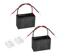 sourcing map CBB61 Ceiling Fan Capacitor, 20uF 450V AC 2 Wires Ceiling Fan Capacitor Replacement with Terminal Blocks for Pump Motor Generator Blower, 2pcs, 60x41.5x28mm