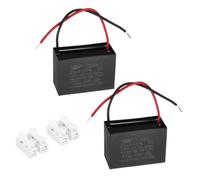 sourcing map CBB61 Ceiling Fan Capacitor, 25uF 450V AC 2 Wires Ceiling Fan Capacitor Replacement with Terminal Blocks for Pump Motor Generator Blower, 2pcs, 60x41.5x27.5mm