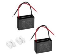sourcing map CBB61 Ceiling Fan Capacitor, 4.75uF 450V AC 2 Wires Ceiling Fan Capacitor Replacement with Terminal Blocks for Pump Motor Generator Blower, 2pcs, 43x31x18mm