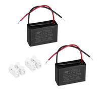 sourcing map CBB61 Ceiling Fan Capacitor, 5uF 450V AC 2 Wires Ceiling Fan Capacitor Replacement with Terminal Blocks for Pump Motor Generator Blower, 2pcs, 46.5x31.5x19mm