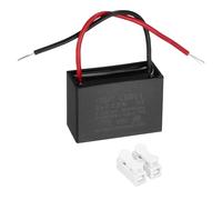 sourcing map CBB61 Ceiling Fan Capacitor, 8uF 450V AC 2 Wires Ceiling Fan Capacitor Replacement with Terminal Blocks for Pump Motor Generator Blower, 48.5x33x21.5mm