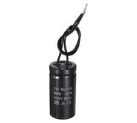 sourcing map CD60 Run Capacitor, 100uF 250VAC 50/60Hz 2 Black Wires CD60 Motor Starting Capacitor for Washing Machine, Air Compressor, Refrigerator, Black
