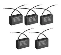 sourcing map Ceiling Fan Capacitor CBB61 1.5uF 450V AC 2 Wires Metalized Polypropylene Film Capacitors 37x23.5x12.6mm for Water Pump Motor Generator, Pack of 5