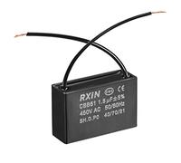 sourcing map Ceiling Fan Capacitor CBB61 1.5uF 450V AC 2 Wires Metalized Polypropylene Film Capacitors 37x23.5x12.6mm for Water Pump Motor Generator