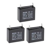 sourcing map Ceiling Fan Capacitor CBB61 1.8uF 450V AC Single Insert Metalized Polypropylene Film Capacitors 38x20x30mm for Water Pump Motor Generator, Pack of 3