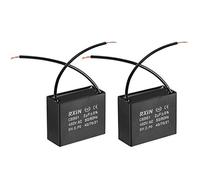 sourcing map Ceiling Fan Capacitor CBB61 2uF 450V AC 2 Wires Metalized Polypropylene Film Capacitors 36.5x16x29.5mm for Water Pump Motor Generator, Pack of 2
