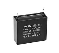 sourcing map Ceiling Fan Capacitor CBB61 4.7uF 500V AC Single Insert Metalized Polypropylene Film Capacitors 48x40x18mm for Water Pump Motor Generator