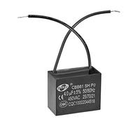 sourcing map Ceiling Fan Capacitor CBB61 4uF 450V AC 2 Wires Metalized Polypropylene Film Capacitors 47x20x30mm for Water Pump Motor Generator
