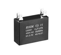 sourcing map Ceiling Fan Capacitor CBB61 4uF 450V AC Double Insert Metalized Polypropylene Film Capacitors 47x17.5x34.5mm for Water Pump Motor Generator