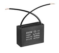 sourcing map Ceiling Fan Capacitor CBB61 5uF 450V AC 2 Wires Metalized Polypropylene Film Capacitors 47x17.5x34.5mm for Water Pump Motor Generator
