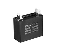sourcing map Ceiling Fan Capacitor CBB61 6uF 450V AC Double Insert Metalized Polypropylene Film Capacitors 47x20x37.5mm for Water Pump Motor Generator