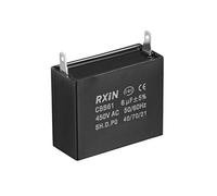 sourcing map Ceiling Fan Capacitor CBB61 6uF 450V AC Single Insert Metalized Polypropylene Film Capacitors 47x20x37.5mm for Water Pump Motor Generator