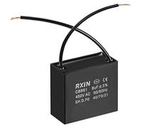 sourcing map Ceiling Fan Capacitor CBB61 8uF 450V AC 2 Wires Metalized Polypropylene Film Capacitors 47x23x41mm for Water Pump Motor Generator