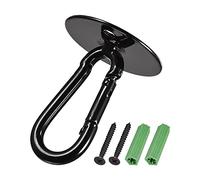 sourcing map Ceiling Hooks Snap Hook Wall Mounted 40x52mm Iron for Hanging Chandeliers Plants (Black, Pack of 2)