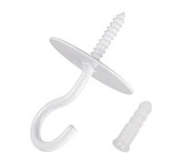 sourcing map Ceiling Hooks Wall Mounted 40x66mm Iron for Hanging Chandeliers Plants (White, Pack of 2)
