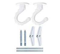 sourcing map Ceiling Hooks with Hardware Zinc Alloy White 34x55mm 2Pcs for Hanging Chandeliers Plants