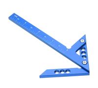 sourcing map Center Positioning Ruler Aluminum Alloy Imperial Center Finder Woodworking 45 Degree Angle Marker Precise Measurements Tool for Woodworking Measuring and Drawing, Blue