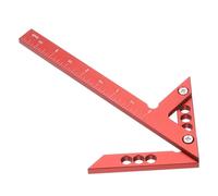 sourcing map Center Positioning Ruler Aluminum Alloy Imperial Center Finder Woodworking 45 Degree Angle Marker Precise Measurements Tool for Woodworking Measuring and Drawing, Red