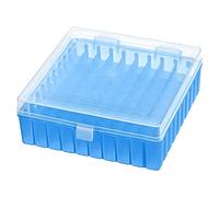 sourcing map Centrifuge Tube Freezer Storage Box 100 Places Waterproof Polypropylene Lockable Cryogenic Holder Rack for 1.5/1.8/2ml Microcentrifuge Tubes Vials Samples, Blue