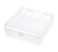 sourcing map Centrifuge Tube Freezer Storage Box 100 Places Waterproof Polypropylene Lockable Cryogenic Holder Rack for 1.5/1.8/2ml Microcentrifuge Tubes Vials Samples, White