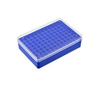 sourcing map Centrifuge Tube Rack Storage Box 96-Well Polypropylene Holder for 1.5ml Microcentrifuge Tubes, Vials, Samples 11.5mm Hole Dia