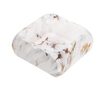 sourcing map Ceramic Ashtray, 4.9inch Square Modern Cigarette Ashtray Tabletop Ash Trays for Men Gift Indoor Outdoor Patio Home Bar Office Malls, White Gold