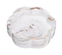 sourcing map Ceramic Ashtray, 5.1inch Flower Modern Cigarette Ashtray Tabletop Ash Trays for Men Gift Indoor Outdoor Patio Home Bar Office Malls, White Gold