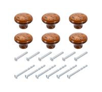 sourcing map Ceramic Cabinet Knobs, 6 Pcs Orange Round Shaped Drawer Knobs, 36mm/1.42" Dresser Knob Pulls Handle with Screws for Vanity, Bedroom Furniture, Closet, Cupboard