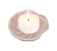 sourcing map Ceramic Candle Holder Plate, 3.1'' Shell Shaped Candlestick Holders Decorative Dish Solid Crackle for Tea Light Aromatherapy Wedding Rustic Vintage Home, Pink