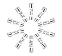 sourcing map Ceramic Cartridge Fuses 25A 250V 6x25mm Ceramic Fuses Fast Blow Replacement for Amplifier Energy Saving Lamp Ballast 10pcs
