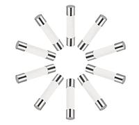 sourcing map Ceramic Cartridge Fuses 6.3A 250V 6x30mm Ceramic Fuses Fast Blow Replacement for Amplifier Energy Saving Lamp Ballast 10pcs