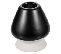 sourcing map Ceramic Chasen Stand 65mm Matcha Whisk Holder Teas Set Whisks Stand Traditional Matcha Tea Chasen Holder Tea Set Accessories for Tea Tasting, Black Gray