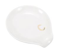 sourcing map Ceramic Coffee Spoon Rest, 3.9 Inch Tea Spoon Holder Heat Resistant Utensil Rest Table Accessories for Coffee Bar Kitchen Dining Stove Top Table Decor(Letter C, White)