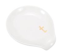 sourcing map Ceramic Coffee Spoon Rest, 3.9 Inch Tea Spoon Holder Heat Resistant Utensil Rest Table Accessories for Coffee Bar Kitchen Dining Stove Top Table Decor(Letter T, White)