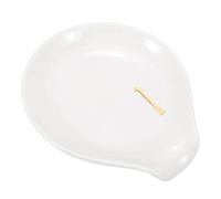 sourcing map Ceramic Coffee Spoon Rest, 3.9 Inch Tea Spoon Holder Heat Resistant Utensil Rest Table Accessories for Coffee Bar Kitchen Dining Stove Top Table Decor(Letter L, White)