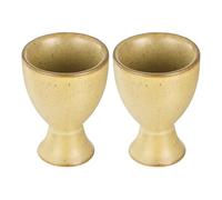 sourcing map Ceramic Egg Cup, 2-Pack | Egg Holder Porcelain Holder for Hard Boiled Breakfast Cooking | Kitchen& Restaurant & Easter Decorations & Gift & Housewarming (5x5x7cm, Earth Yellow)