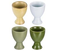 sourcing map Ceramic Egg Cup, 4-Pack | Egg Holder Porcelain Holder for Hard Boiled Breakfast Cooking | Kitchen& Restaurant & Easter Decorations & Gift & Housewarming (5x5x7cm, 4 Colors)