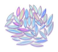 sourcing map Ceramic Mosaic Tile, About 200g Teardrop Leaf Tile Mosaic Block for Handicrafts Artwork, Blue/Purple/Green