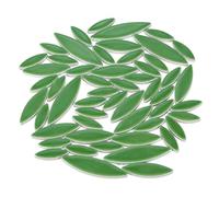 sourcing map Ceramic Mosaic Tile, About 200g Teardrop Leaf Tile Mosaic Block for Handicrafts Artwork, Blackish Green