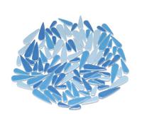 sourcing map Ceramic Mosaic Tiles, 500g Teardrop Flower Leaves Tiles Mosaic Blocks for Art Craft and Home Decorations, Sky Blue/Blue/Dark Blue