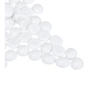 sourcing map Ceramics Beads, Flat Ceramics White Iridescent 1.1lbs (0.67-0.75 Inch) Ceramics Marbles Pebbles for Vase Fillers Aquarium Decor DIY Craft