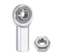 sourcing map CF4 Rod End Bearing 1/4 Inch Bore, 1/4-28 Right Hand Female Thread, Self-Lubricating Joint Rod Ends with Jam Nut