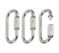 sourcing map Chain Connectors, 5mm Thick Quick Link Screw Lock Oval Clips for Chandelier Pendant Lights, Silver Tone, Pack of 3