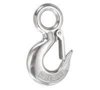 sourcing map Chain Grab Hook, 2200lbs 114mm Heavy Duty 304 Stainless Steel Swivel Slip Snap Hooks Lifting Hook Hardware with Latch, Silver