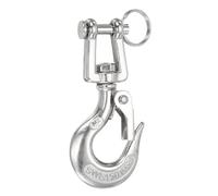 sourcing map Chain Grab Hook, 330lbs 90mm Heavy Duty 304 Stainless Steel Swivel Slip Snap Hooks Lifting Hook Hardware with Safety Latch, Silver