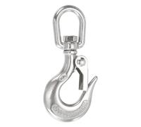 sourcing map Chain Grab Hook, 330lbs 90mm Heavy Duty 304 Stainless Steel Swivel Slip Snap Hooks Lifting Hook Hardware with Latch, Silver