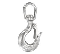 sourcing map Chain Grab Hook, 770lbs 114mm Heavy Duty 304 Stainless Steel Swivel Slip Snap Hooks Lifting Hook Hardware with Latch, Silver