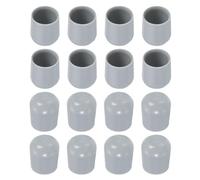 sourcing map Chair Leg Floor Protectors, 16pcs 7/8" - Plastic Round Chair Leg Caps, Non-Slip Slip-On Furniture Feet Covers for Folding Metal Chair (Grey)