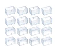 sourcing map Chair Leg Floor Protectors, 16Pcs Rectangle PVC Chair Leg Cover Caps for Hardwood Floors (Transparent, 27x47mm/ 1.06"x1.85")